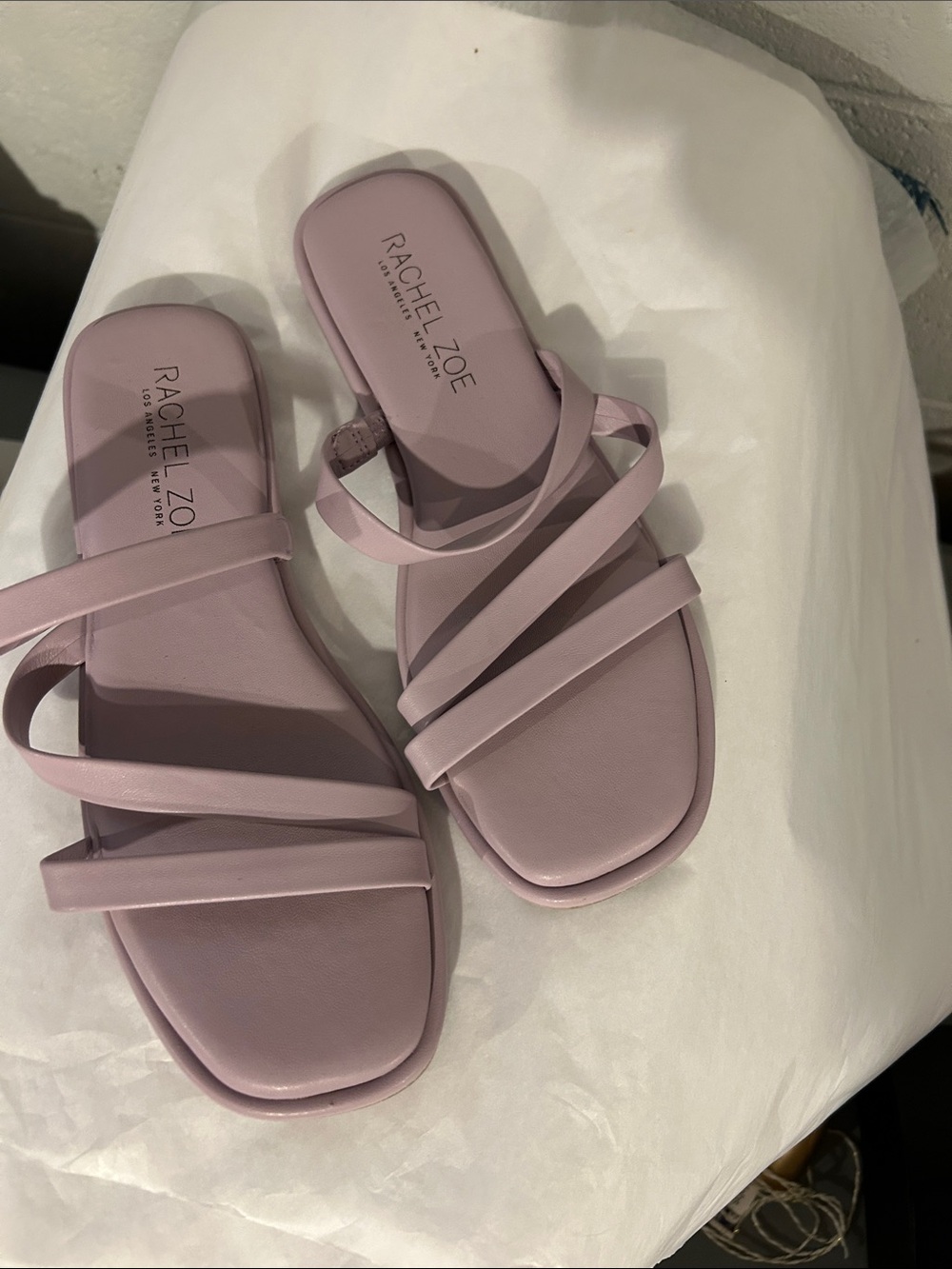 Rachel Zoe Pastel Lilac Strappy Slide Sandals